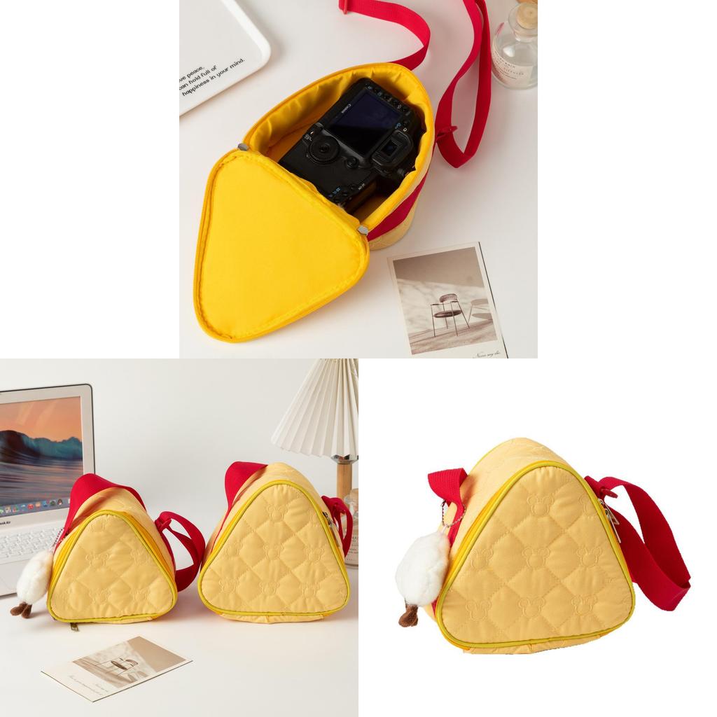 Creative Protective Case For Instant Camera With Embroidery And Cute Cheese Design For Daily Use