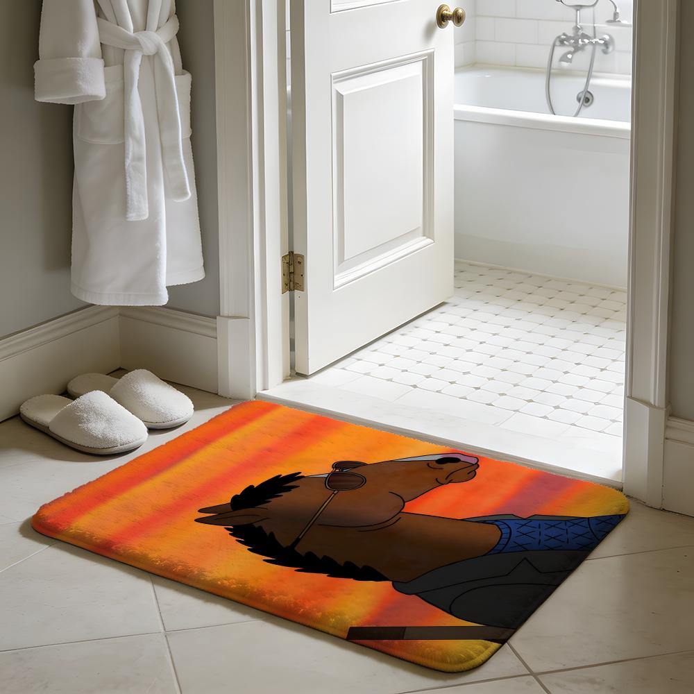 Funny BoJack HHorsemans Floor Mat Soft Flannel Absorbent Mat Non-Slip Rug Home Bedroom Bathroom