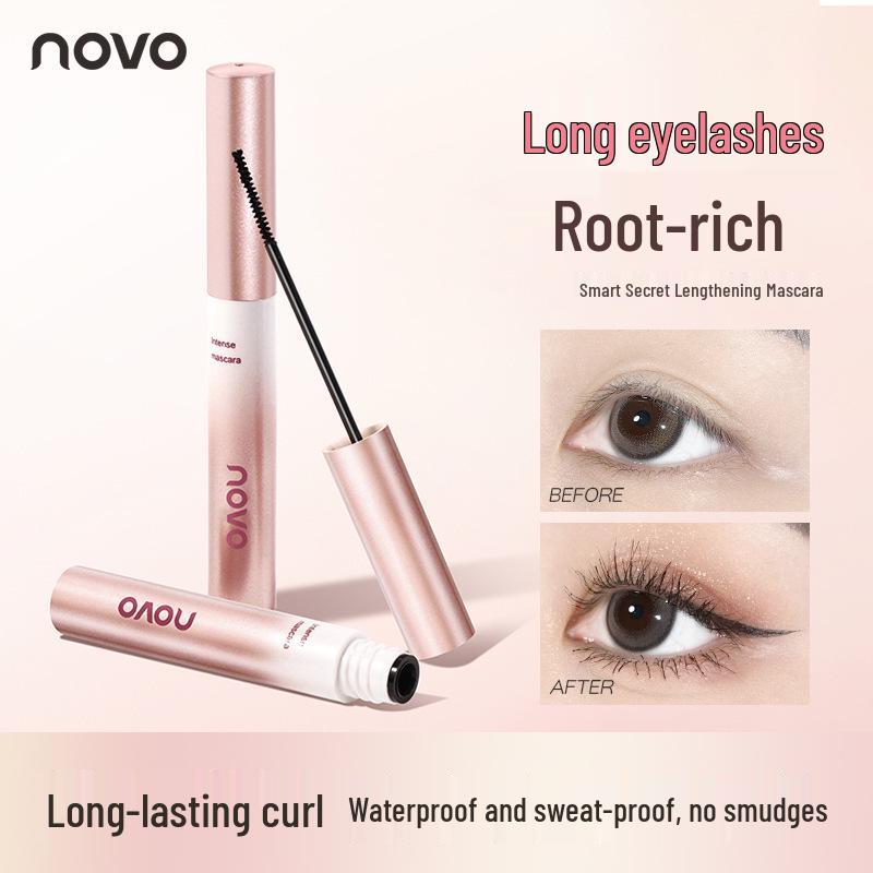 NOVO Wasserfeste Curling & Verlängernde Mascara - Langanhaltend, Nicht verschmierend, Voluminöse Formel