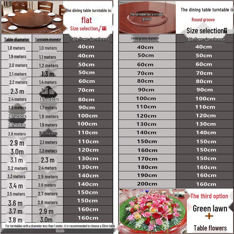 Large Round Hotel Dining Table Centerpiece: Artificial Flower Bouquet Arrangement with Turntable for Private Rooms