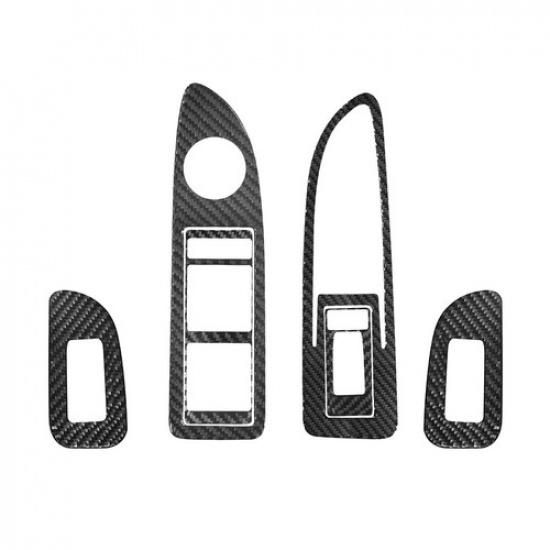 6Pcs Carbon Fiber Interior Door Control Cover Trim For Chrysler 200 Sedan