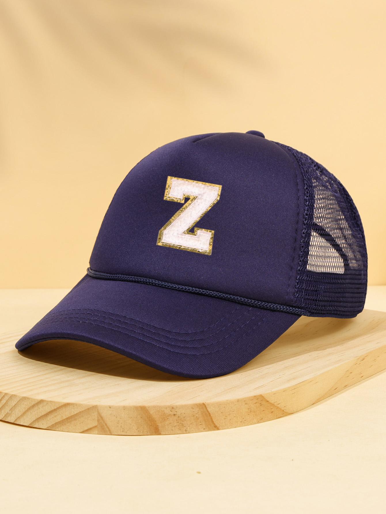 

1PC Children s 26 Letter Baseball Hat with Navy Blue Mesh Breathable Spring Summer Sunshade Duck Tongue Hat with Drawstring One Size