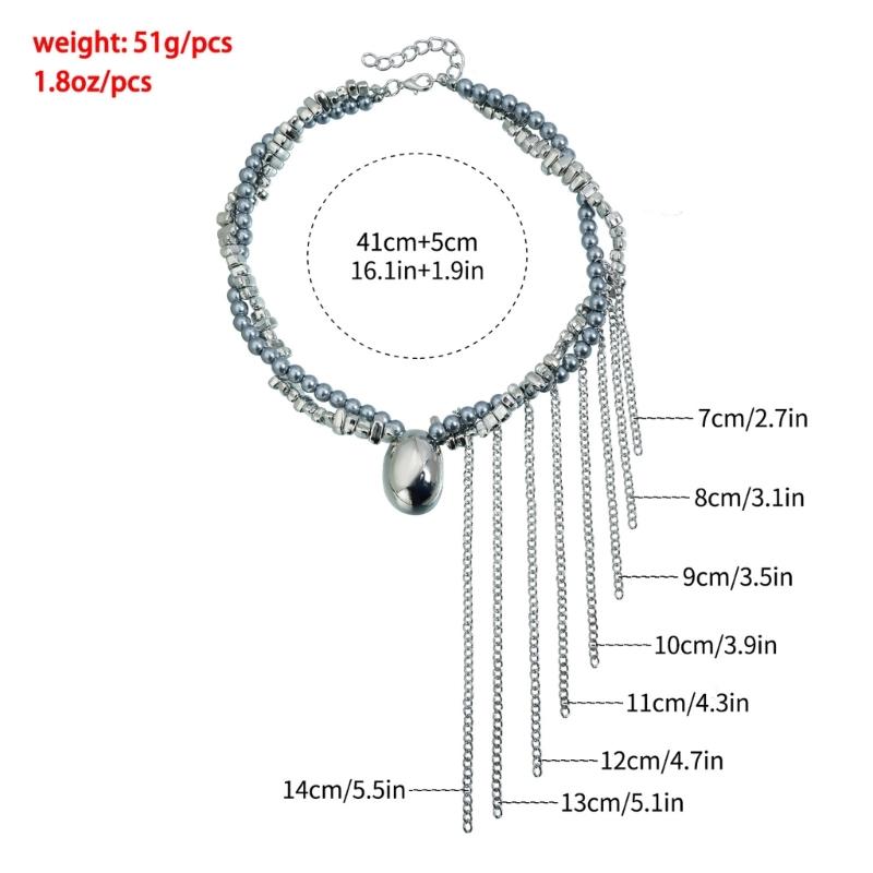 Stylish Multi Layer Necklace With Tassels Detail Elegant Look For Fashion Forward Women Lightweight And Comfortable Use