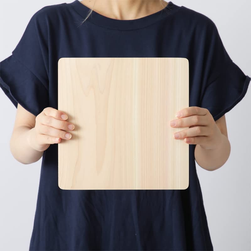 Kyoto Katsugu Hinoki (Japanese Cypress) Cutting Board, Square, 23 X 23 Cm, Thick Single Piece