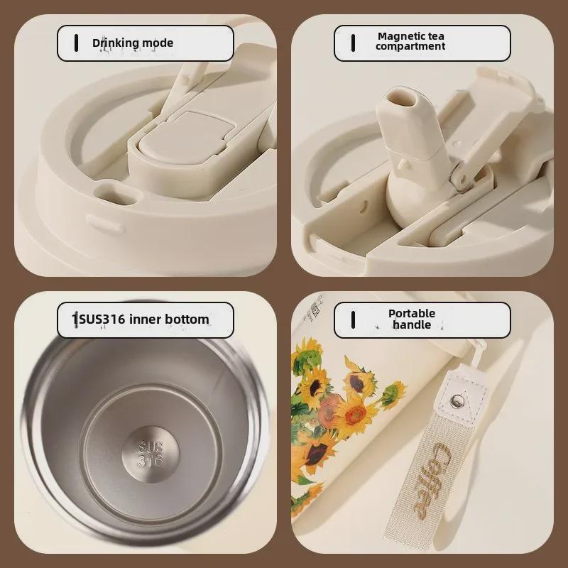 Lily of the Valley Stainless Steel Insulated Coffee Cup - Luxury Double-Walled Design