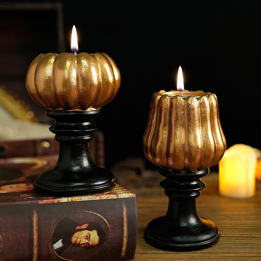 Vintage Pumpkin Candle Holder – Halloween Decor Prop For Scented Candles & Spooky Party