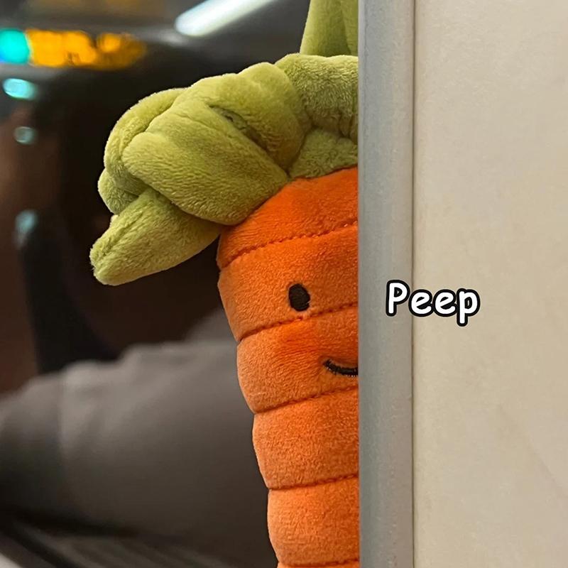 Fun Carrot Plush Toy Keychain Cartoon Vegetable Soft Stuffed Doll Pendant Car Key Ring Backpack Bag Decor Kid Gift