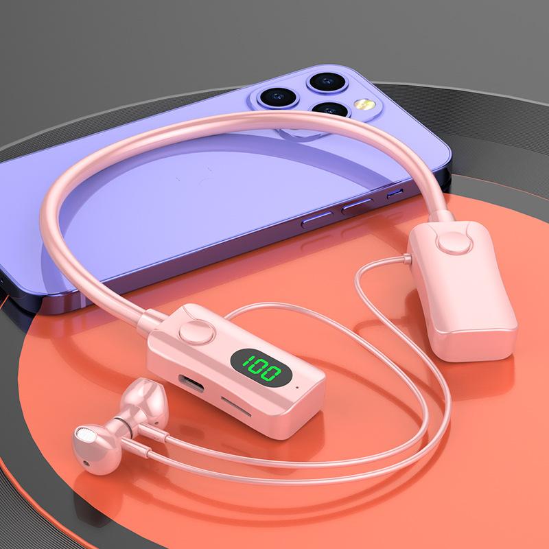 #Ultra Long Life Bluetooth 5.4 Earphones HiFi Sound Earbuds LED Display Wireless Headphones Sport Neckband Neck-hanging Headsets