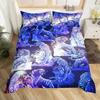 Galaxy White Tiger Duvet Cover Set KingBlue Nebulas Stars Moon Bedding Sets Outer Space Wildlife Sky Starry Comforter Cover Set