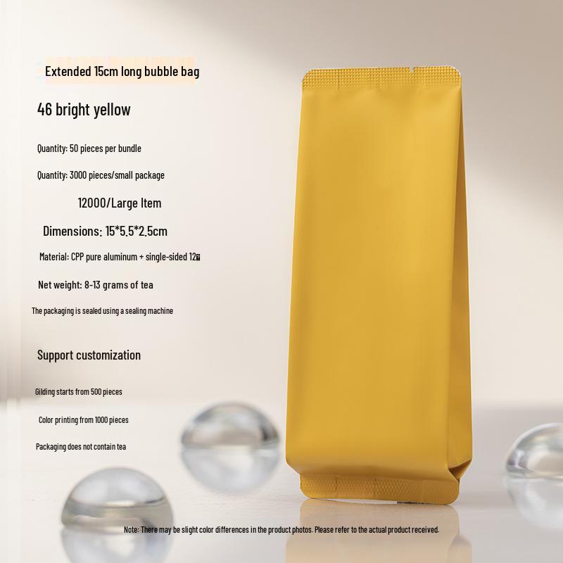 8g Extra Thick Aluminum Foil Tea Bag for Yancha, Phoenix Dancong, Black Tea & Rougui