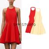 Spring and Summer New Women's Clothing French Simplicity Open Back Wavy Style Width Ornaments Collar Short Dress 2858777