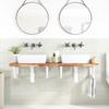 Vidaxl Wall Shelf Under Sink, Steel and Solid Acacia Wood