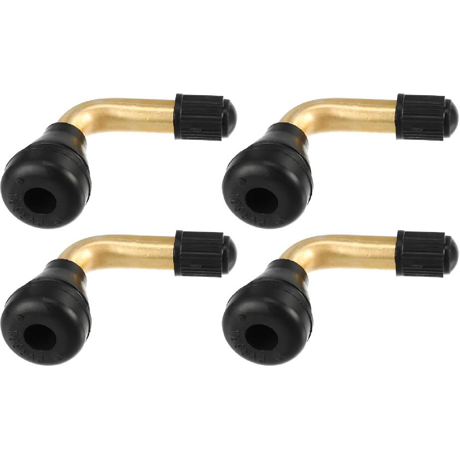 

4 Pcs Universal PVR50 Tubeless Tire Valve Stem - Cars RV Bicycles Motorcycles Trailers Tubeless Tire Valve - Stainless Steel Gold Tone PVR60
