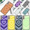 Latte Pink Brown Heart Aesthetic Phone Case For Samsung Galaxy S25 Ultra S9 S10 S20 FE S21 S22 S23 S24 Plus S24 Ultra Cover