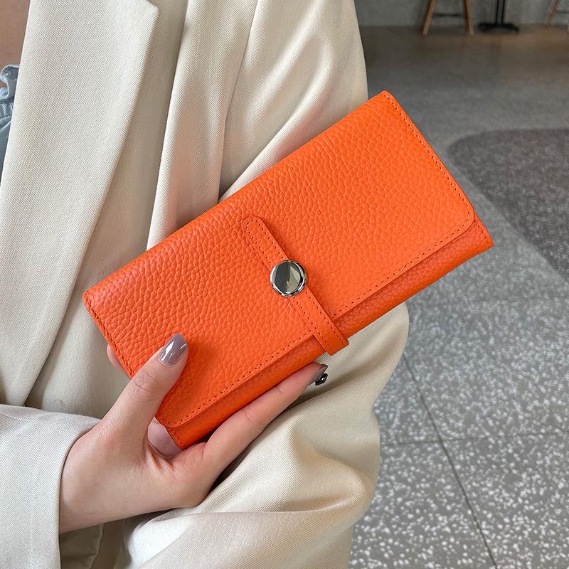 Genuine Leather Wallet Women Long Clutch Fashion Luxury Brand Ladies Purses Card Holder Zipper Coin Pocket  Billfold