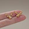 Delicate and sweet European and Korean Christmas stud earrings, holiday super, metal wind elk Christmas jewelry