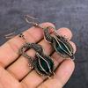 Tourmaline Handmade Copper Wire Wrap Jewelry Earring 3.07" K3w80