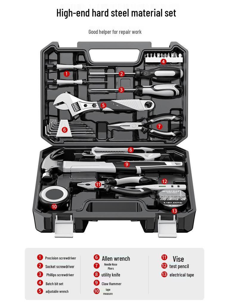 Royal Household Hardware & Woodworking Toolbox Set