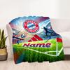 Bayern Munich Soccer Poster Customize Your Name Blanket Cozy Personalized Blanket Comfortable Perfect for Office Chair Bedding Nap Livingroom
