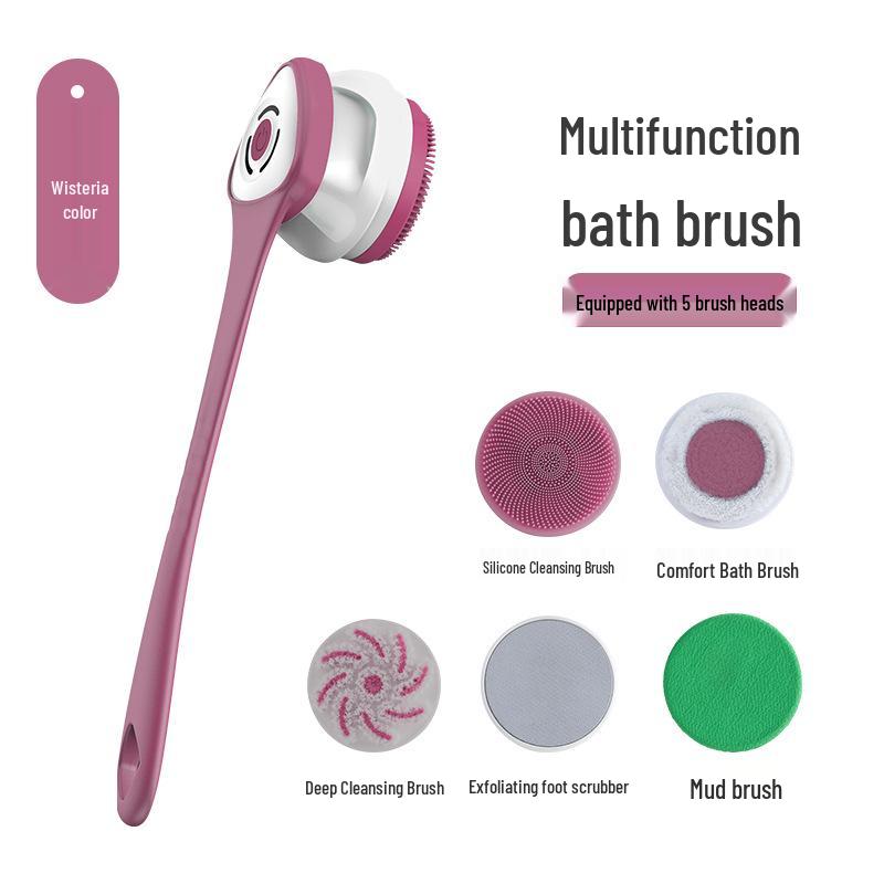 Rechargeable Long-Handle Electric Bath Brush & Vibration Massager