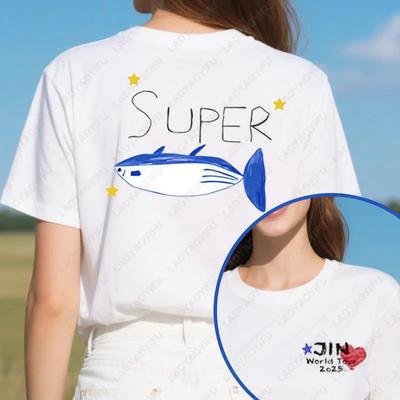 Retro Echo Lista de canciones Run Seokjin Ep Tour 2025 Jin Camisetas de algodón No digas que me amas Camiseta SuperTuna Kpop Fan Ejército Mujeres Hombres Tops