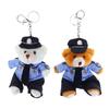 Stilfull nyckelringshänge Tecknad polisbjörn Dockor Väskhänge Väskberlock Ryggsäckshänge Gåva till brottsbekämpningsfans