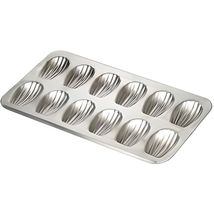 Moule à madeleines - Gobel - Plaque à pâtisserie - 12 emplacements - Fer blanc - Fabriqué en France