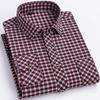 New Fashion Shirts For Men's Long Sleeve Spring Autumn Soft Regular-fit Brushed Single Pocket Checked Comfort Casual Plaid Shirt