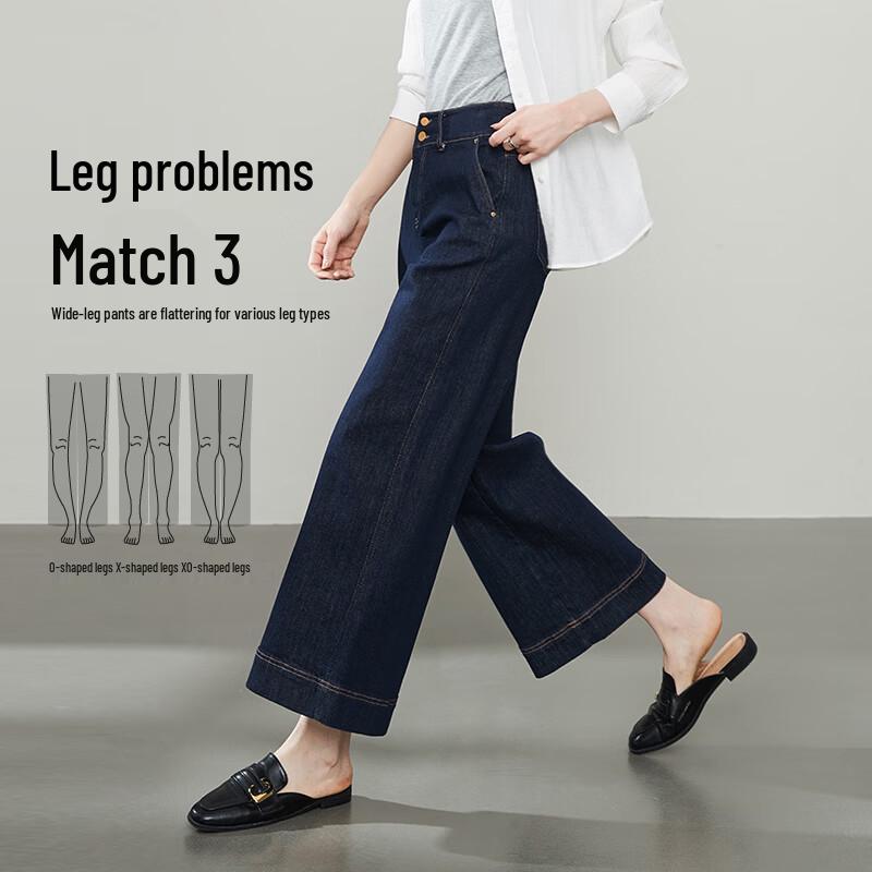 ESE-Y Women's Non-Fade Straight-Leg Cropped Denim Jeans