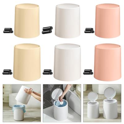 Balde de Armazenamento para Banheiro Lixeira Estreita Economia de Espaço Impermeável Tipo Pressão para Cozinha Vaso Sanitário