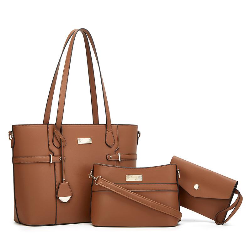 Women S Bag Simple Design Gentle Texture Pull Full Tote Mother Bag Women S Bag коричневый