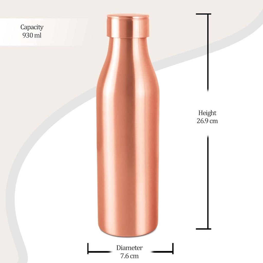 Pure Copper, BPA Free Water Bottle, Leak Proof, Office Bottle, Boosts Immunity, Supports Digestive & Liver Health, Ayurveda Inspired