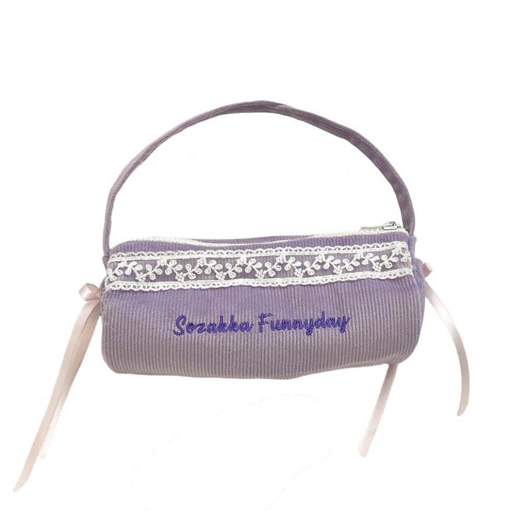 Lace Korean Style Pencil Case Bowknot Bow Pencil Pouch Handheld Stationery Bag Children