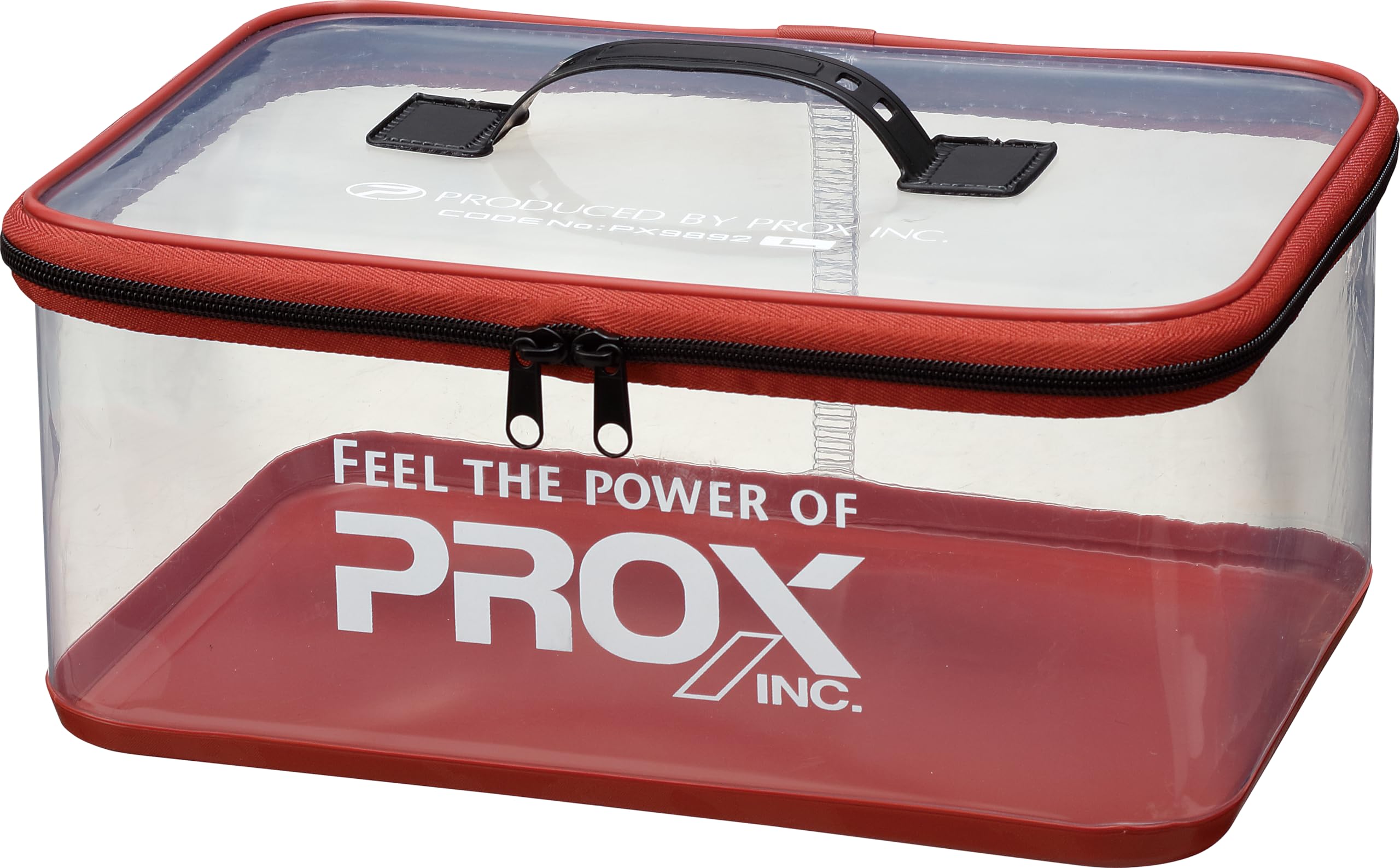 

PROX Mini Fishing Bucket, Large, Dull Red, PX9892LDR, with Clear Lid and Sides, Ideal for Storing Small Items