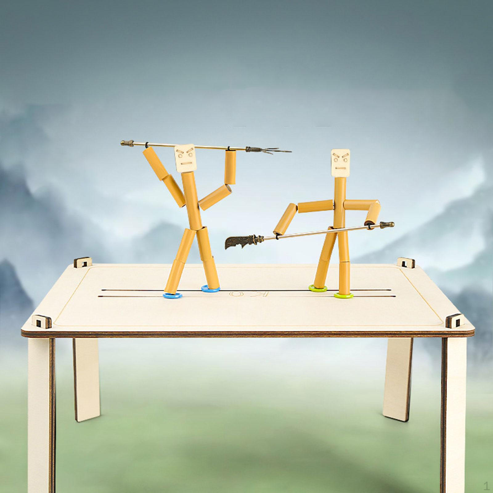 

Игра Bamboo Man Battle для двоих, деревянные боты ручной работы, фехтование кукол, игра для