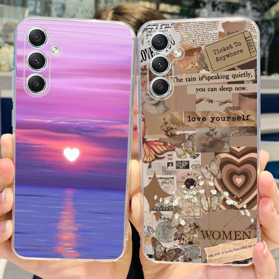 For Samsung Galaxy A15 A25 A35 A55 Case Stylish Painted Cover Soft Silicone Phone Cases For Samsung A55 A 15 25 35 Fundas Bumper