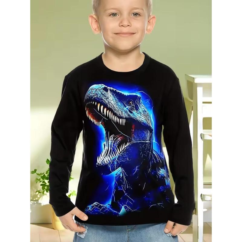 Kinderbekleidung Jungen T-Shirt Langarm Cooles Gamepad Muster 3D Druck Kinder Frühling Herbst Kleidung Neuheit Jungen Kleidung O-Ausschnitt Oberteile