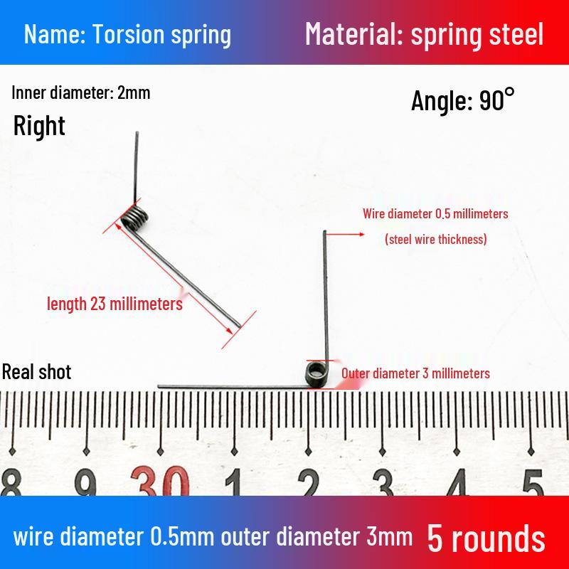 Torsion Spring Steel 0.3-3.0 for 90/180° Clip Trash Can