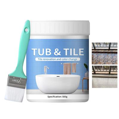 500g Bathroom Tile Paint Kit White Water Baseds Quick-Dry Bath Refinishing Kit Bathtub Cover-up Kit for Bathtubs Sink