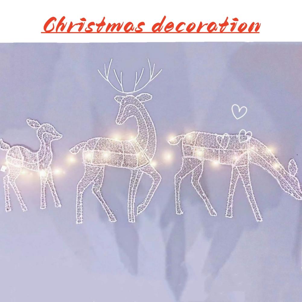 Christmas Decoration Light Up Deer Family 3-Piece Outdoor Waterproof Reindeer Ornaments For Yard Patio Party Decor