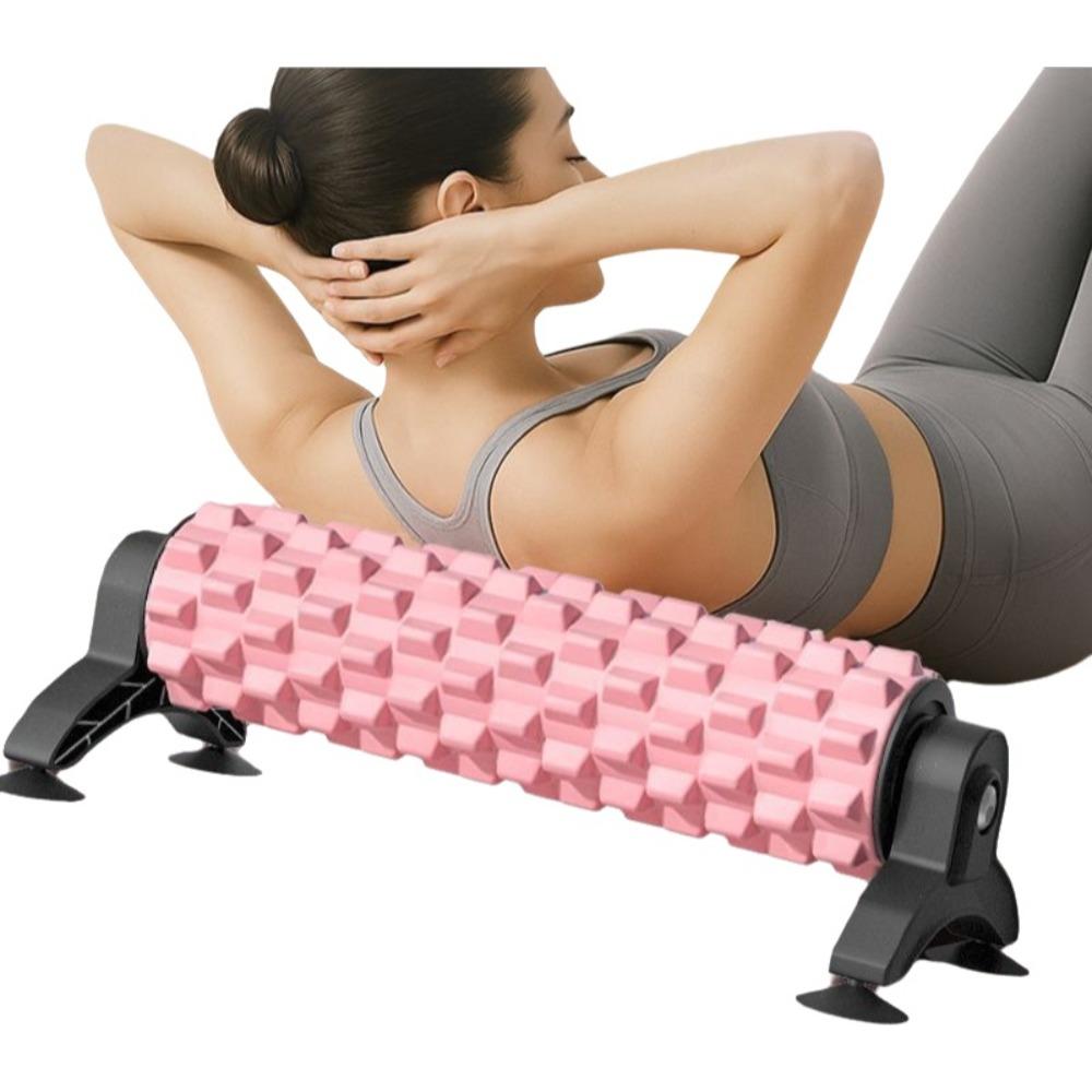 Non-Slip Suction Cup Foam Roller Stable EVA Yoga Column Durable Muscle Relaxation Roller  Home Gym Pink Style A