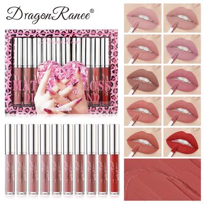 Matte Velvet Lip Gloss Set Not Easy To Dip Cup Matte Lip Gloss Gift Box Pink Leopard Lipstick 10 Lip Gloss Set Box