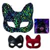 Stylish Costume Masque for Events Cat Masquerade Masque, Sparkly Sequins/Velvet/Black Half Face Comfortable Plastic Adults Women Men Halloween