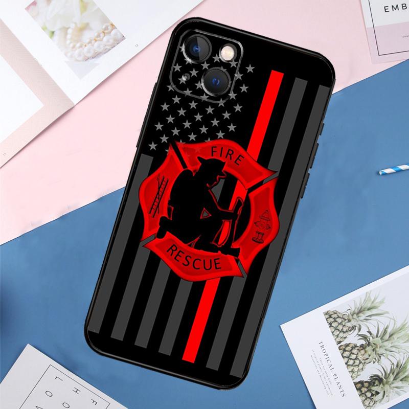 Firefighter Fire Department Fireman Phone Case For iPhone 11 14 15 16 Pro Max 13 12 Mini XS X XR Plus Protection Cover