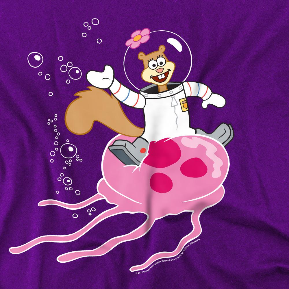 SpongeBob SquarePants Mens Sandy Rides The Jellyfish T-Shirt