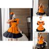 Süßes Lolita Kürbis Dienstmädchen Halloween Party Kostümkleid mit Kopfschmuck