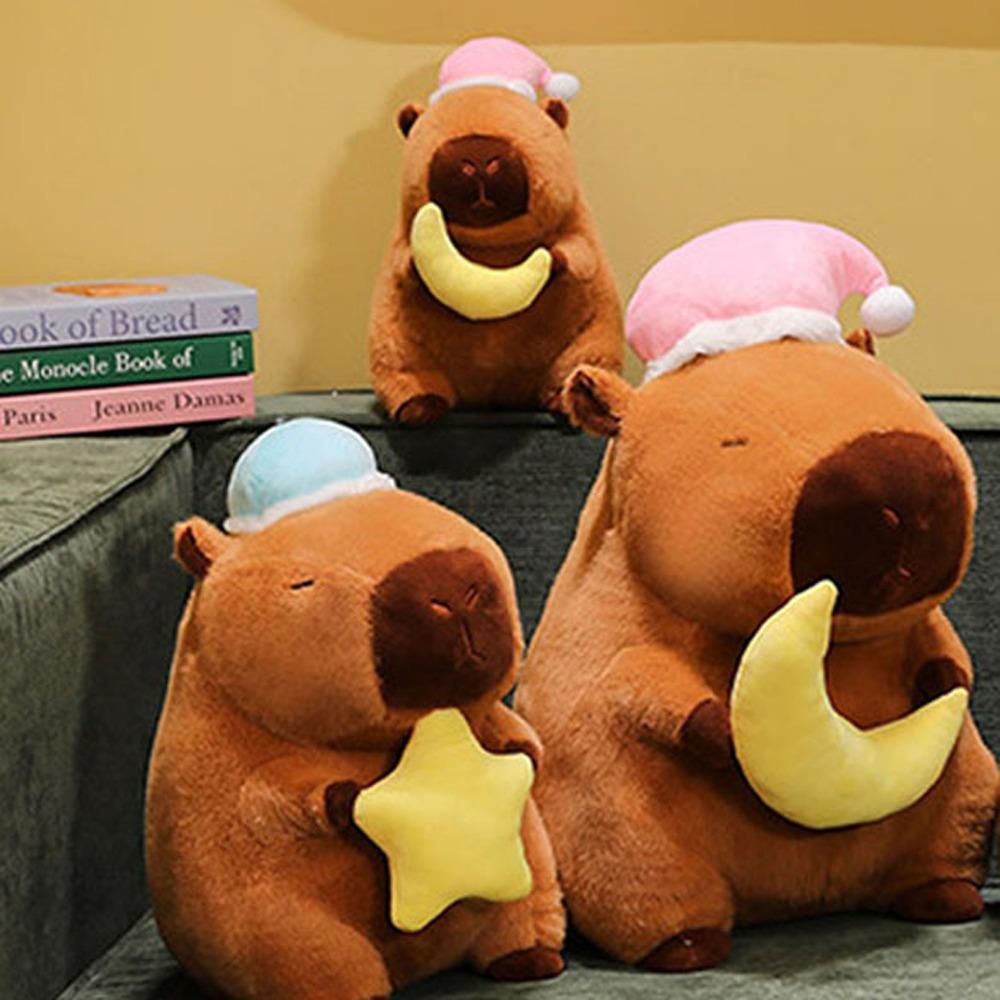 Sleep Hat Goodnight Capybara Doll Star Capybara Fluffty Doll Capybara Plush Toy  Home Decor