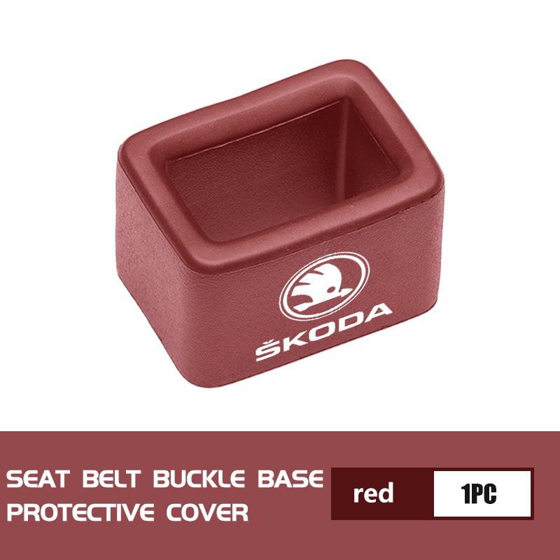VIJT4 For Skoda Car Seat Safety Belt Buckle Base Clip Protection Cover Fabia 1 2 Octavia a7 RS Superb Rapid Yeti Karoq Vision