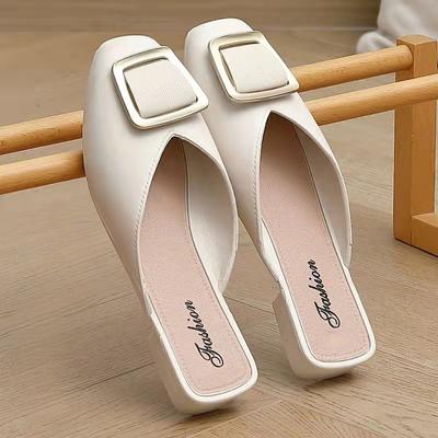 Sandalen Niedriger Absatz Damen Hausschuhe Draußen Sommer Jelly Weiße Schuhe für Damen 2024 Pantoletten Sandalen Neue Mode Schuhe im Angebot B F Y