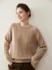 Women's Cashmere Raglan Cable Knit Sweater - 7-Gauge Double-Strand, Round Neck, Rolled Edge, Extra-Thick, Long-Sleeve Pullover.